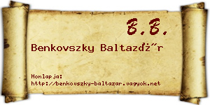 Benkovszky Baltazár névjegykártya